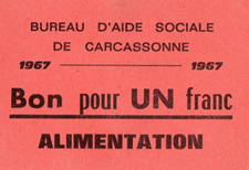 Bon pour un franc – alimentation – Bureau d’aide sociale – Carcassonne
