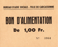 Bon pour un franc – alimentation – Bureau d’aide sociale – Carcassonne