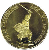 Médaille souvenir – Porte d’Aude – Chevalier à pied – Carcassonne