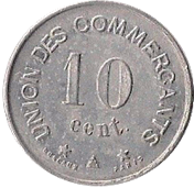 Jeton de 10 c – Union des commerçants – Carcassonne -1917