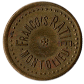 Jeton de 5 c – François Ratié – épicerie – Montolieu