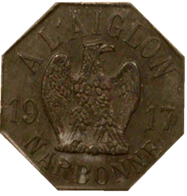 Jeton de 25 c – l’Aiglon – Narbonne – 1917