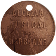 Jeton de 5 c – Alcazar musical – Narbonne