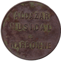 Jeton de 50 c – Alcazar musical – Narbonne