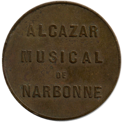 Jeton de 60 c – Alcazar musical – Narbonne