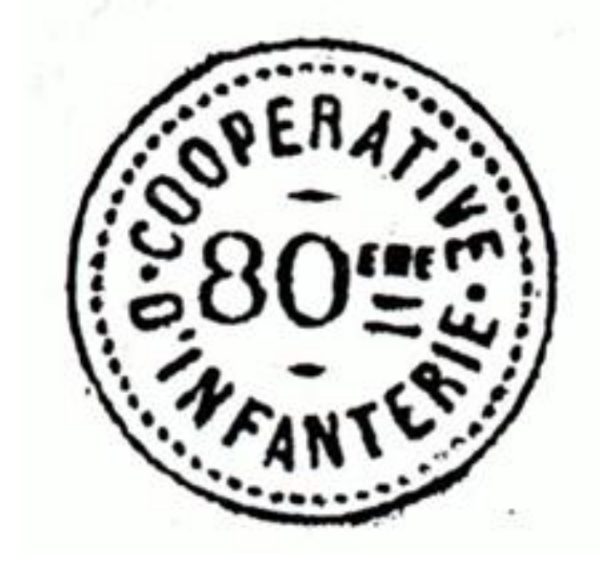 Jeton de 5c – 80° d’infanterie  – coopérative – Narbonne